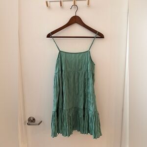 Urban Outfitters Green Pleated Top